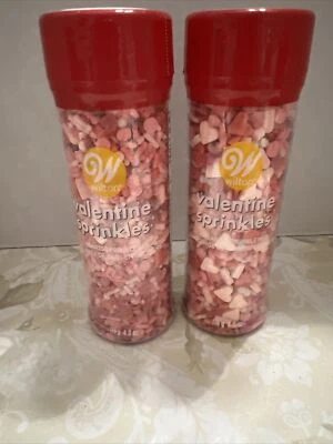 2 Wilton ~ Valentine's Day Sprinkles  Hearts Mix Decorations 4 oz Bottles - Image 1 of 4