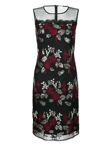 Mona Kleid schwarz-rot-gold Pailletten Stickerei Gr. 46, 48,  52 0419509410 - Picture 1 of 5