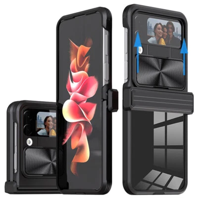 For Samsung Galaxy Z Flip 4 Fold 4 Shockproof Slide Case Cover/ Screen Protector - Image 1 of 4