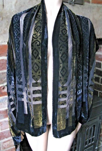 Gorgeous Devore Brown Soft Velvet Scarf Stola Shoulder Hand Rolled Stole Shawl - Picture 1 of 20