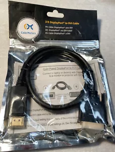New Cable Matters Gold Plated DisplayPort to DVI Cable 3 Feet - Picture 1 of 1