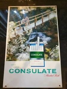 Vintage Commercial Sign - Brand Consulate Mentol Fresh 28 x 45 cm - Picture 1 of 11