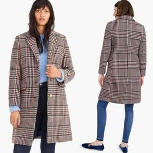 Abrigo J Crew de un solo pecho Cabernet a cuadros talla 6P - Imagen 1 de 6