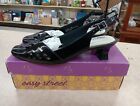 Easy Street Women ADORABLE Black Kitten Heels Slingback Shoes ~ Size 9W ~ New 