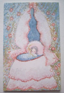 New Charmer baby in bassinet UNUSED vintage New Baby greeting card *EE3 - Picture 1 of 3