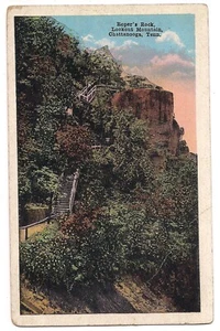 ROPER'S ROCK Aussichtspunkt Bergtreppe Treppe Chattanooga Tennessee WB Postkarte TN - Bild 1 von 2