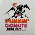 Chemise vintage Dunkin Donuts homme XL blanc années 90 ski snowboard parodie vacances de printemps