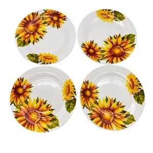 Royal Norfolk Sunflower Salad Plates floral summer lake beach house - Picture 1 of 7