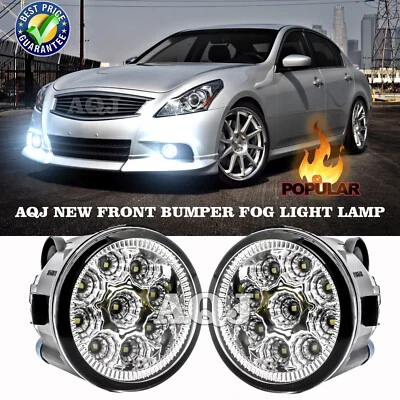 Pair of Bumper White LED Fog Light Driving Lamps For INFINITI EX37 2013 Foto 1 de 4