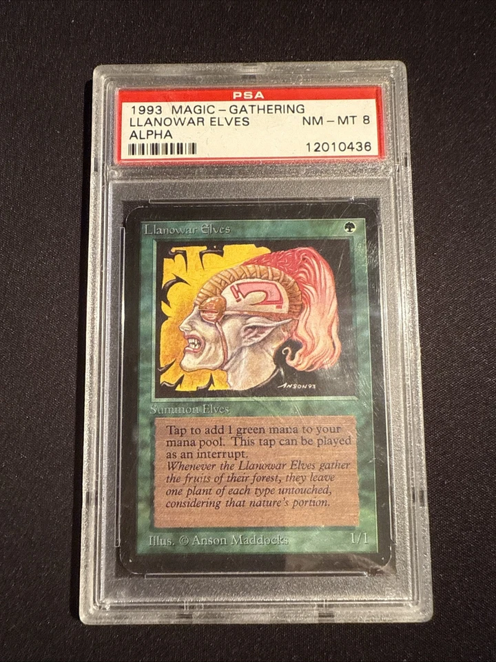 Magic The Gathering Alpha Llanowar Elves PSA 8 - Image 1 of 2