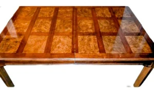 Drexel Heritage Mid-Century Oak & Burl Solid Wood Extendable Dining Table  - Picture 1 of 6
