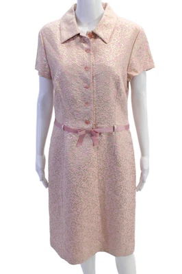 Vestido Sara Campbell Mujer Metálico Manga Corta Con Botones Rosa Talla 10 Foto 1 de 4