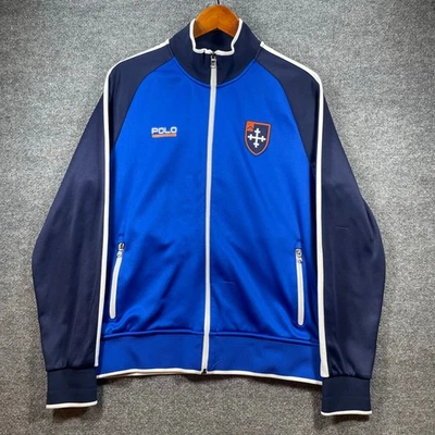 Chaqueta de Pista Polo Sport Performance Cremallera Completa Para Hombre Grande Azul Bolsillos con Cremallera LEER Foto 1 de 4