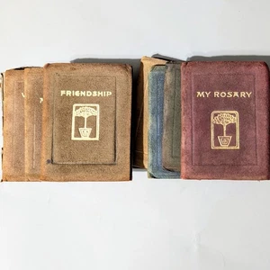 Vintage Antique Little Leather Library Norka Series Mini Miniature Book Lot Set - Imagen 1 de 13