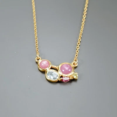 Handmade Ruby Necklace 925 Sterling Silver 17.75"/N27500 - Image 1 of 4