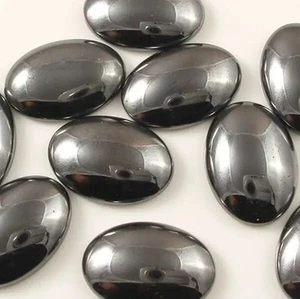 Flat Back Cabochon Hematite Oval AAA Natural Loose Gemstone Making All Jewelry - Picture 1 of 9
