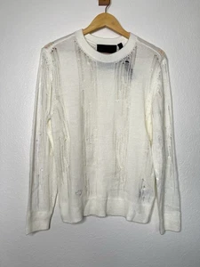 Adidas Blue Version Knit Damen Weiß Distressed Pullover Gr. XXS Grunge Freizeit - Bild 1 von 6