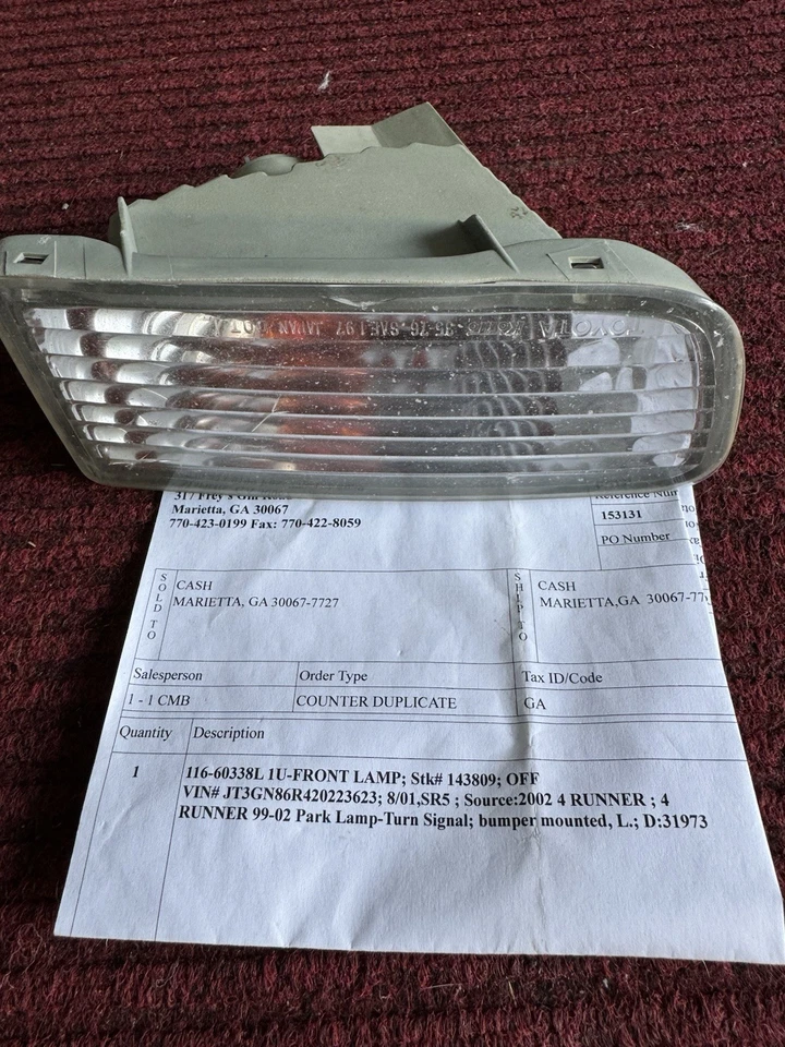 Toyota 4runner 1999 3,4 L lado del conductor parachoques delantero izquierdo señal de giro Japón fabricante de equipos originales B16 Foto 1 de 1