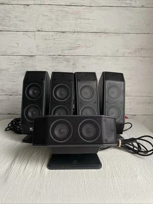 TESTED! Logitech X-540 5.1 Surround Sound 5 Speakers Rear Center Front - Image 1 of 4