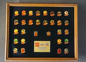 1985 Coca-Cola NFL Super Bowl XIX Team Pin Set gerahmt - alle 28 Teams komplett - Bild 1 von 11