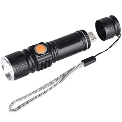 MINI TORCIA TATTICA MILITARE CREE LUCE LED T6 XENON ZOOM RICARICABILE USB CACCIA - Imagen 1 de 4