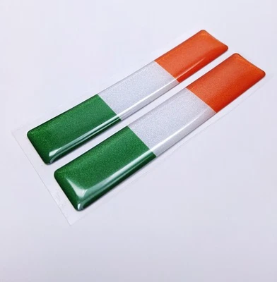 IRLANDA BANDERA IRLANDESA 3D EPOXI COCHE EMBLEMA CONJUNTO (2) FLEXIBLE DURADERO IMPERMEABLE Foto 1 de 4