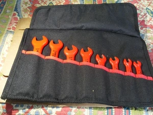 Knipex 1000V IEC 60900 8 pc Insulated Open End Wrench Set  Sizes 1/4" to 3/4" - Picture 1 of 17