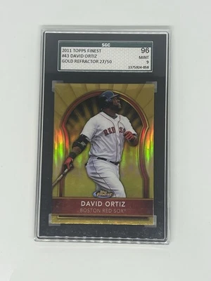 2011 Topps Finest David Ortiz Gold Refractor /50 SGC 9 Red Sox HOF - Image 1 of 2