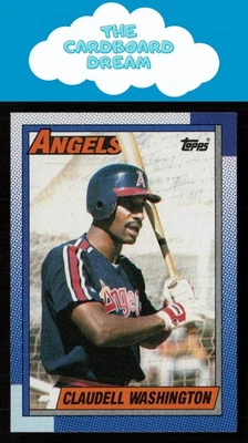 Claudell Washington 1990 Topps #705 California Angels Baseball Card - Image 1 of 2