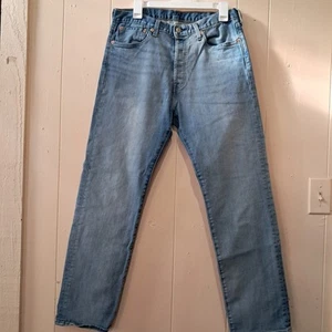 Jeans Levi's 501 Originale Bottone Fly Uomo Denim Blu Taglia 32x34 - Foto 1 di 8