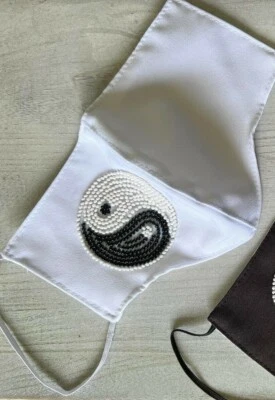 Cotton  Face Mask with beadwork - Image 1 of 2