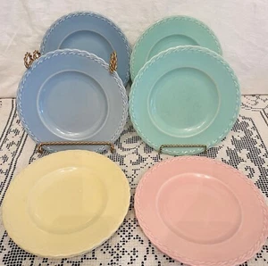 Juego de 7 platos de pan/mantequilla pastel vintage Vernon Kilns nativo de California de 7,5" - Imagen 1 de 5