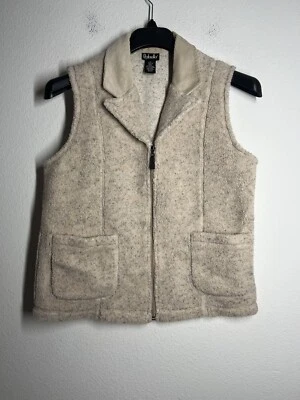 Rafaella Women’s Beige Fleece Full Zip Vest 2 Packets Size M - Image 1 of 4