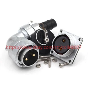 WF28 2Pin Waterproof Connector, 50A Wielded Aviation Bulkhead 90° Plug, IP67 - Picture 1 of 5