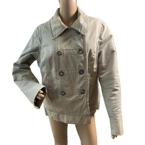 Mossimo Khaki Double Breasted Buttoned Collared Peacoat Jacket Sz XL Cottagecore - Picture 1 of 17