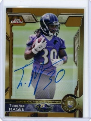 2015 Topps Chrome Rookie Gold Refractor Autograph #128 Terrence Magee 10 of 10 - Image 1 of 2