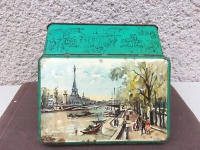 Ancienne boîte lithographiée / Biscuiterie Nantaise / BN / Tour Eiffel / Paris - Photo 1/4