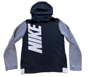 Nike Big Boys Core Amplify Pullover Hooded Hoodie Gray Black Sweatshirt Youth XL