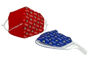 Maschere per il viso OES blu e rosse "nuove di zecca" (confezione da 2) Eastern Star - Foto 1 di 2