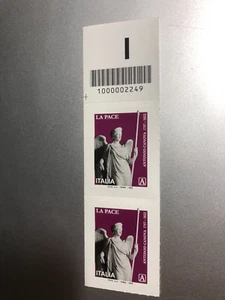 2022 Coppia Francobolli Antonio Canova - La Pace con Codice a Barre - Picture 1 of 2