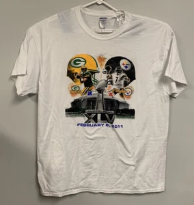 Jerzees Green Bag Packers Pittsburgh Steelers Super Bowl XLV Shirt Size 2XL - Picture 1 of 6