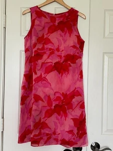 David Warren Petites NY Pink and Red Floral Sleeveless Dress; Size 12 EUC - Picture 1 of 9