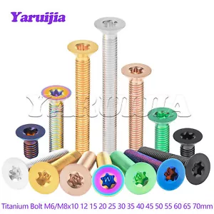 Bullone Titanio M6 M8 Testa Torx Svasata Vite Fissaggi Ti Lunghezza 10-70mm - Foto 1 di 13