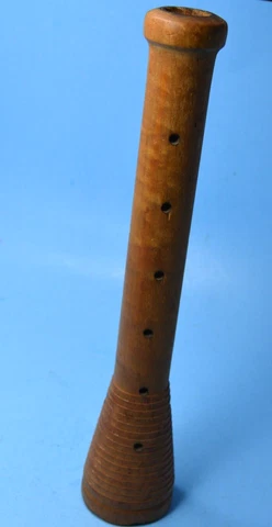 Old WOOD factory SEWING Thread Spindle Spool 12" BEEHIVE Bobbin Cover