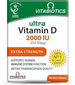 Vitabiotics Ultra Vitamin D 2000iu Tablets 96 - Extra Strength - 50 Mcg - - Picture 1 of 5