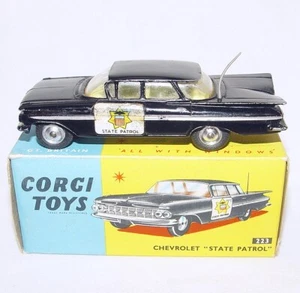 Corgi Toys England 1:43 CHEVROLET IMPALA STATE PATROL #223 NM Original Box 1959 - Picture 1 of 9