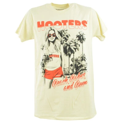 Camiseta Hooters Beach Babes And Cervezas Marfil Manga Corta Adultos Hombre Camiseta Foto 1 de 3
