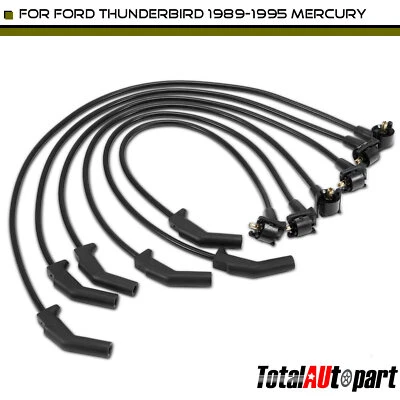 Juegos de 6 cables de bujías para Ford Thunderbird 1989-1995 Mercury Cougar 89-90 Foto 1 de 4