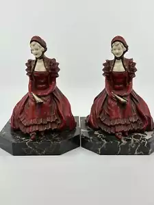 J B Hirsch / Pair of Vintage J.B Hirsch “Wait Here” Art Deco Woman Figural - Foto 1 di 5