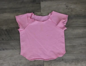 Vintage Girls Solid Flip Side Knit Short Sleeve Sweatshirt Youth Size 5/6 Pink - Picture 1 of 6